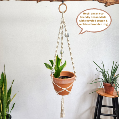 Handmade Macrame Disco Ball Plant Hanger