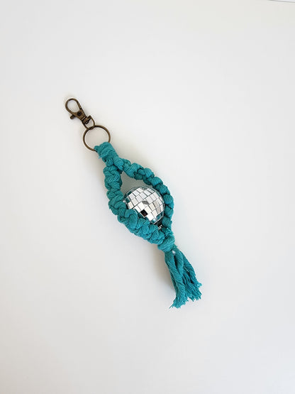 Macrame Disco Ball Car Charm/Keychain