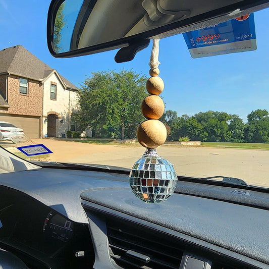 Disco Ball Car Charm and Oil Diffuser | Retro Car Accessories