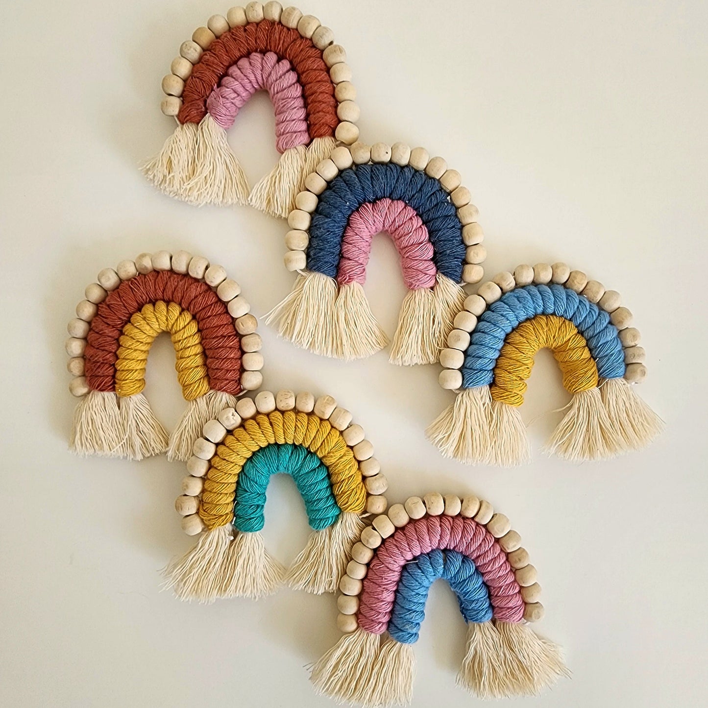 Macrame Rainbow Car Vent Clip