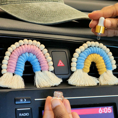 Macrame Rainbow Car Vent Clip