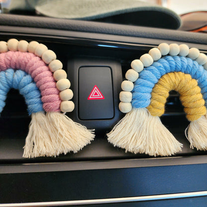 Macrame Rainbow Car Vent Clip