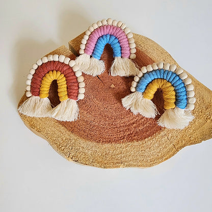 Macrame Rainbow Car Vent Clip