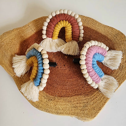 Macrame Rainbow Car Vent Clip