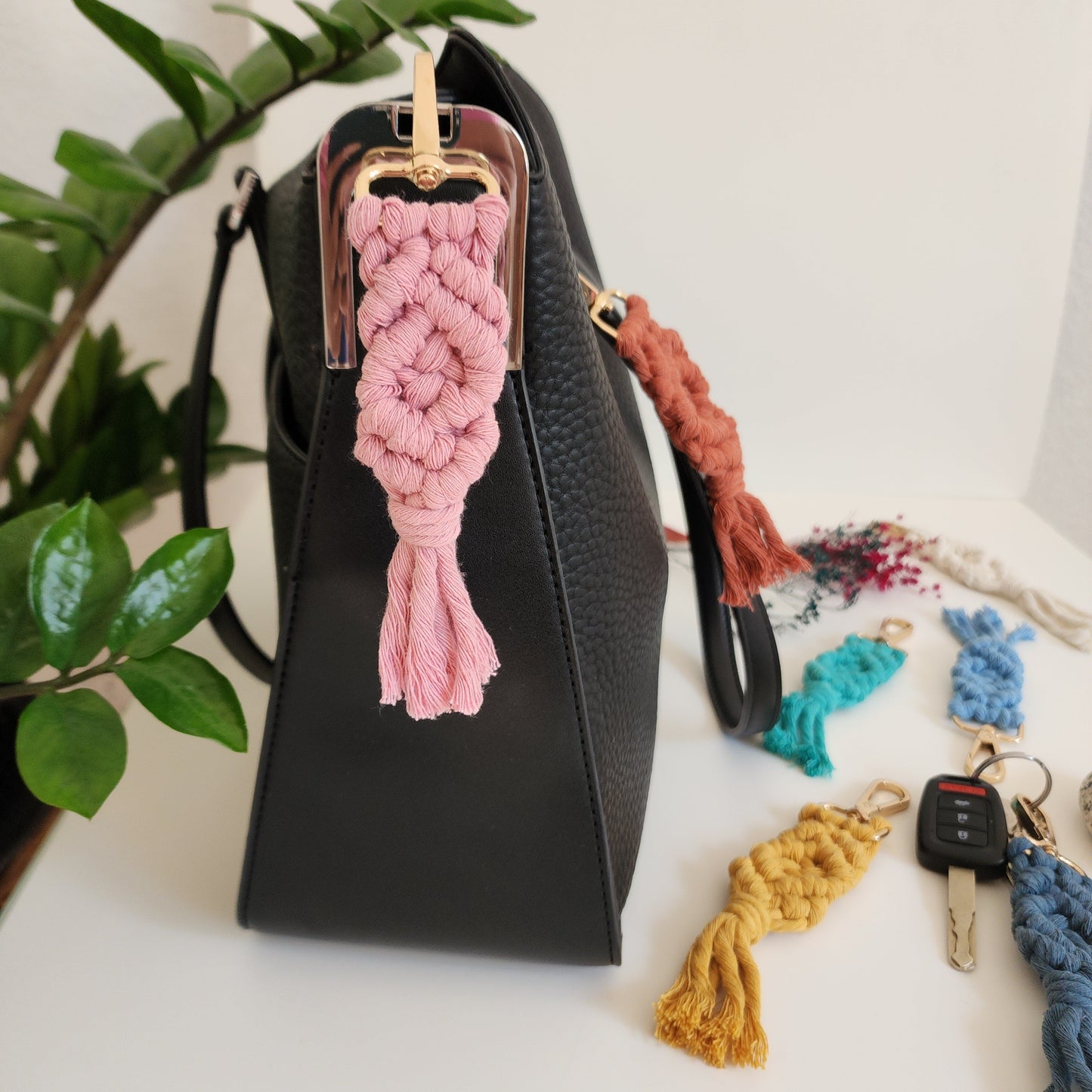 Handmade Macrame Cotton Keychain