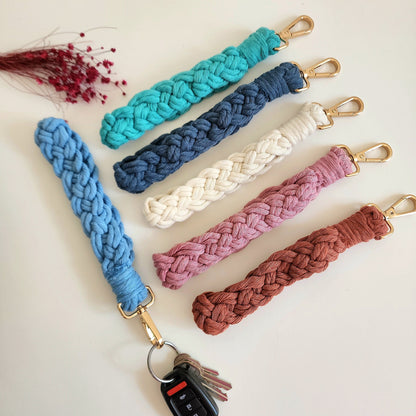 Handmade Braided Wristlet for Keys and Wallets