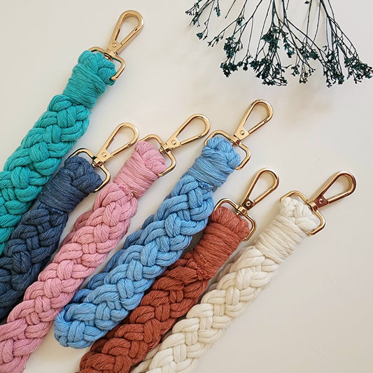 Handmade Braided Wristlet for Keys and Wallets