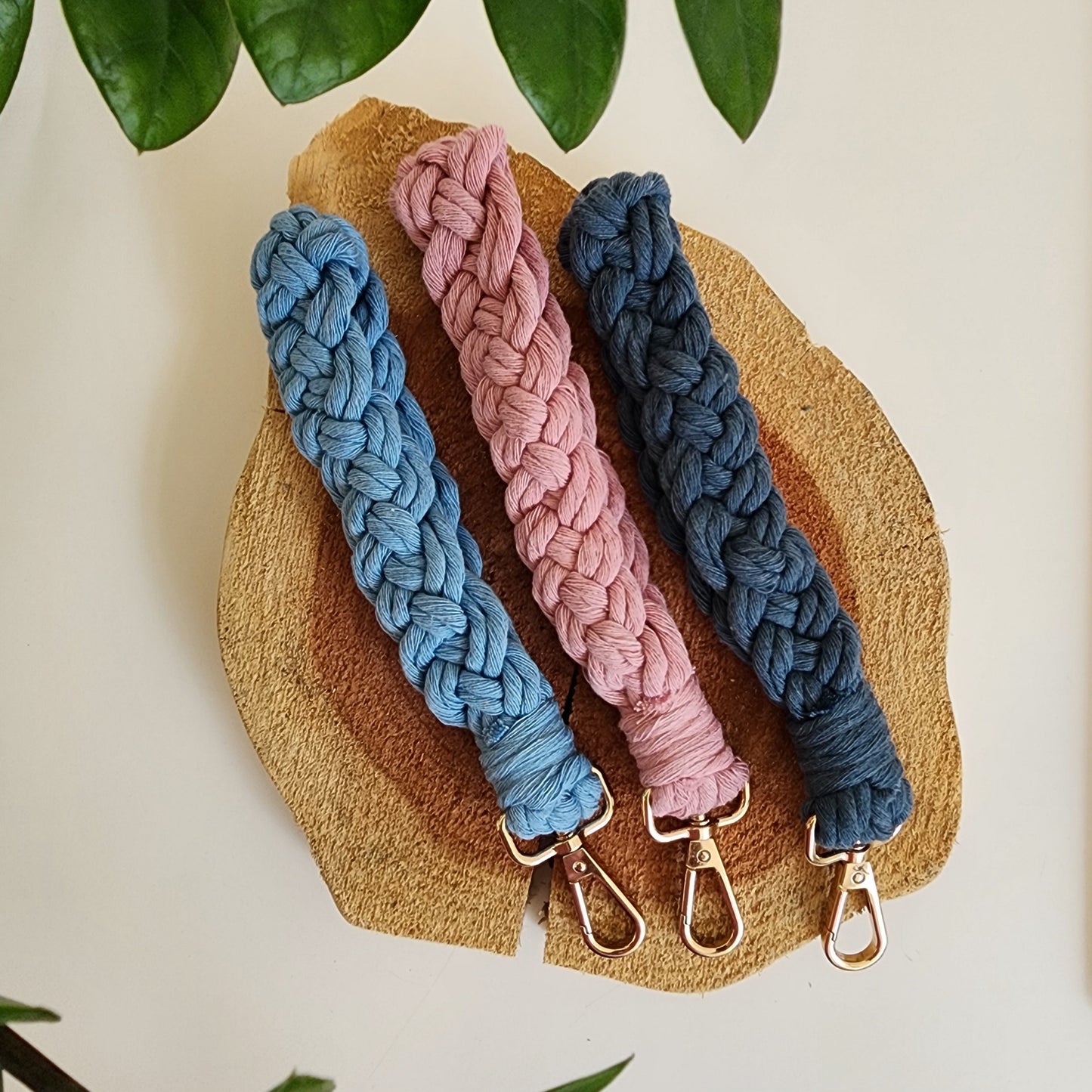 Handmade Braided Wristlet for Keys and Wallets