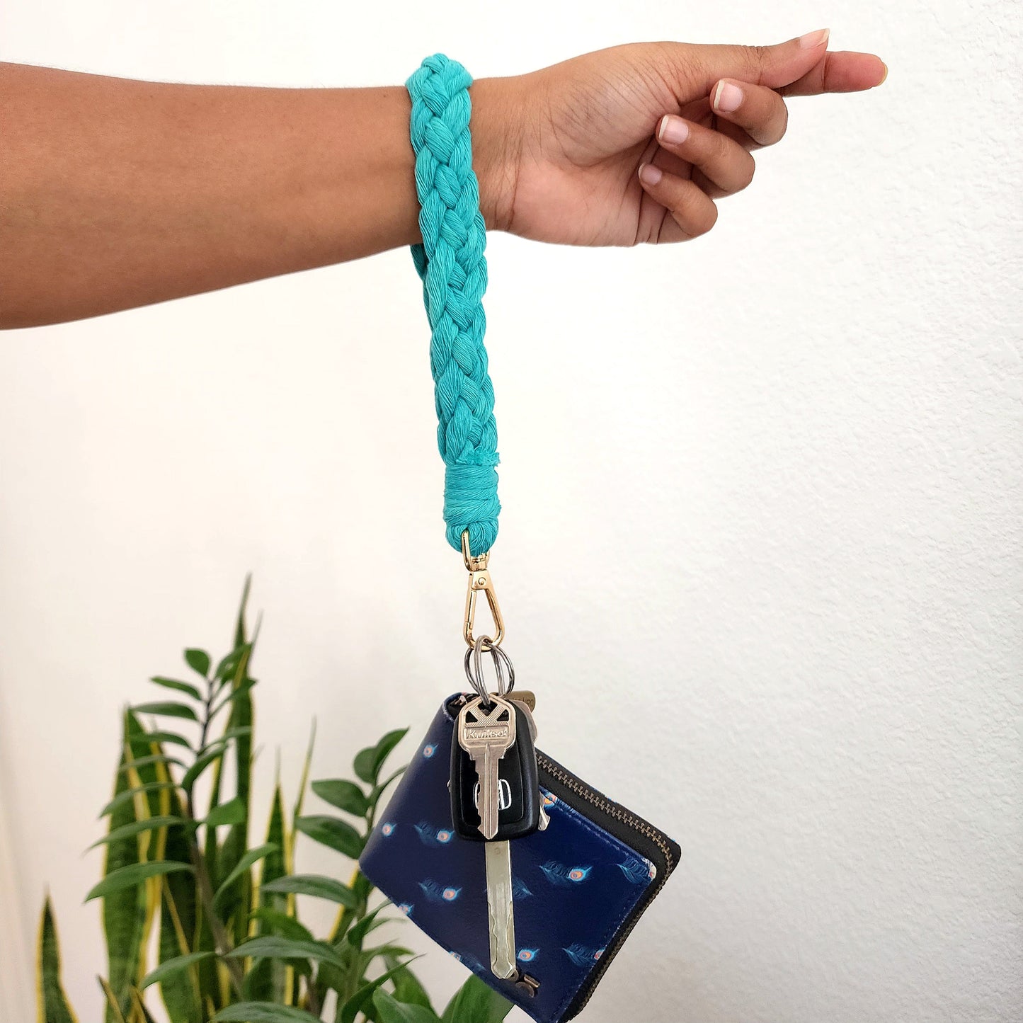 Handmade Braided Wristlet for Keys and Wallets