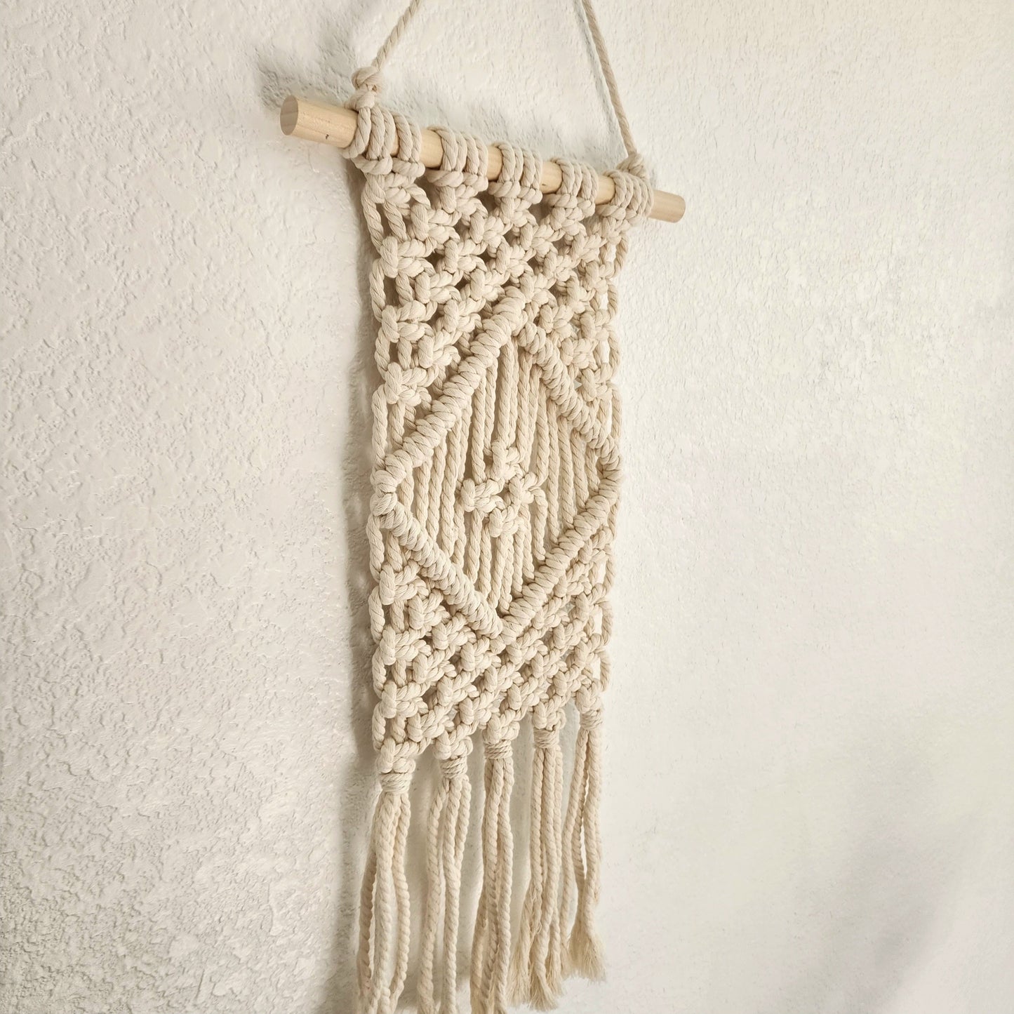 Macrame Wall Hanging with Diamond Pattern