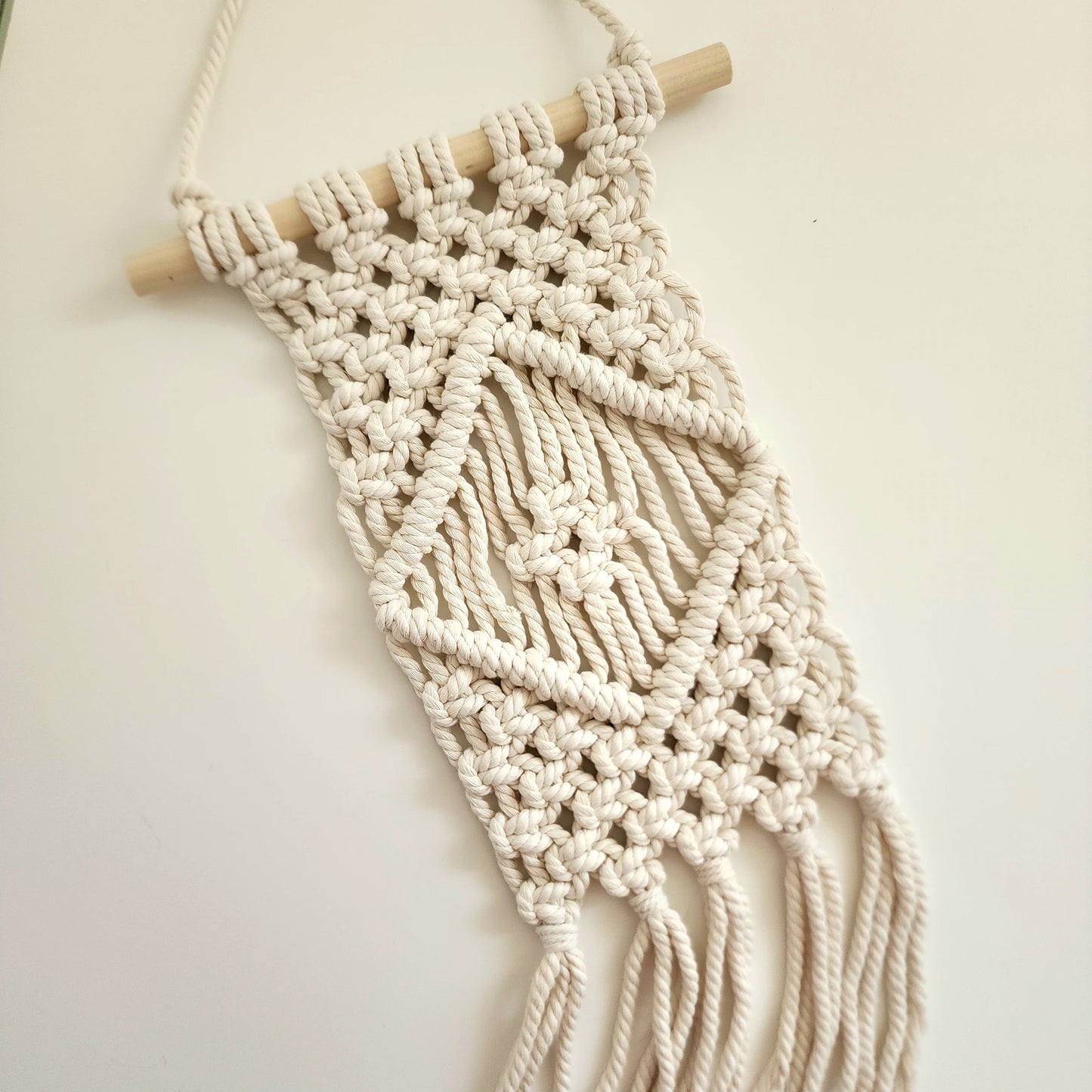 Macrame Wall Hanging with Diamond Pattern