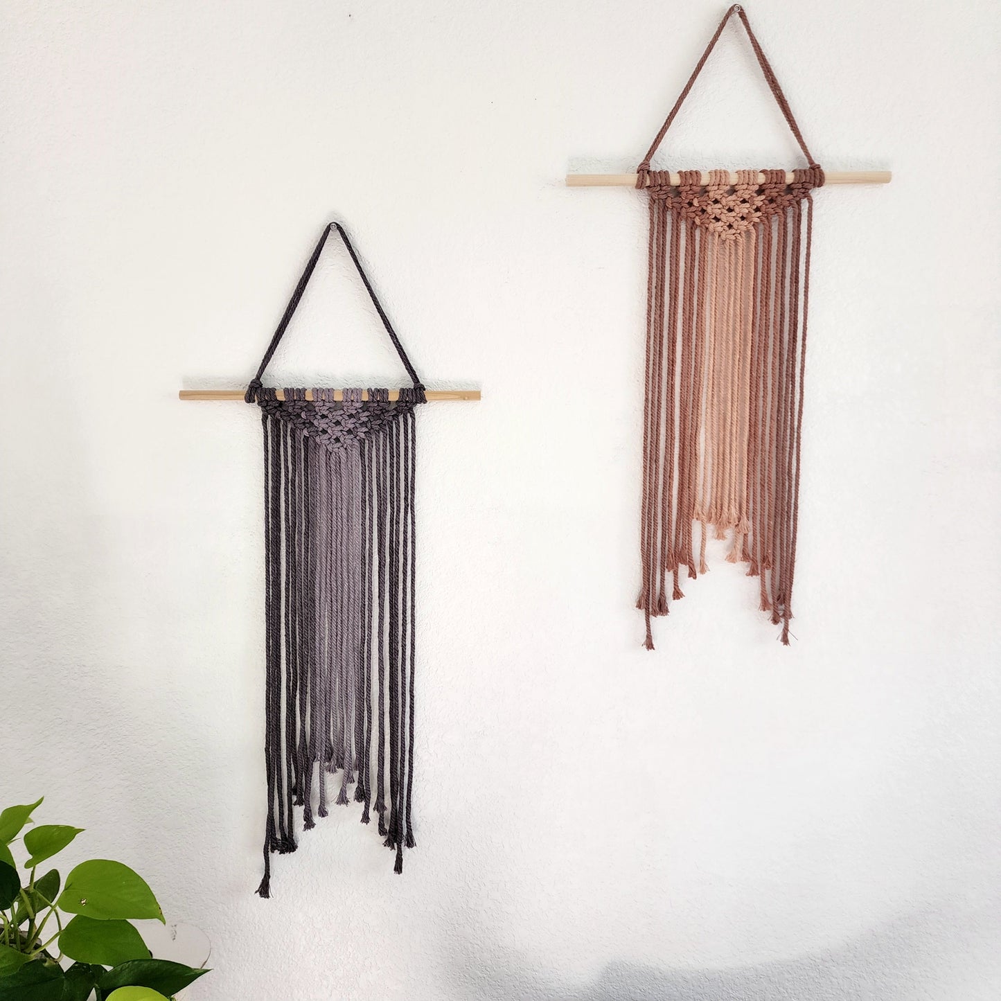 Ombre Dip-dyed Macrame Wall Hanging, Handmade Boho Home Décor Gifts