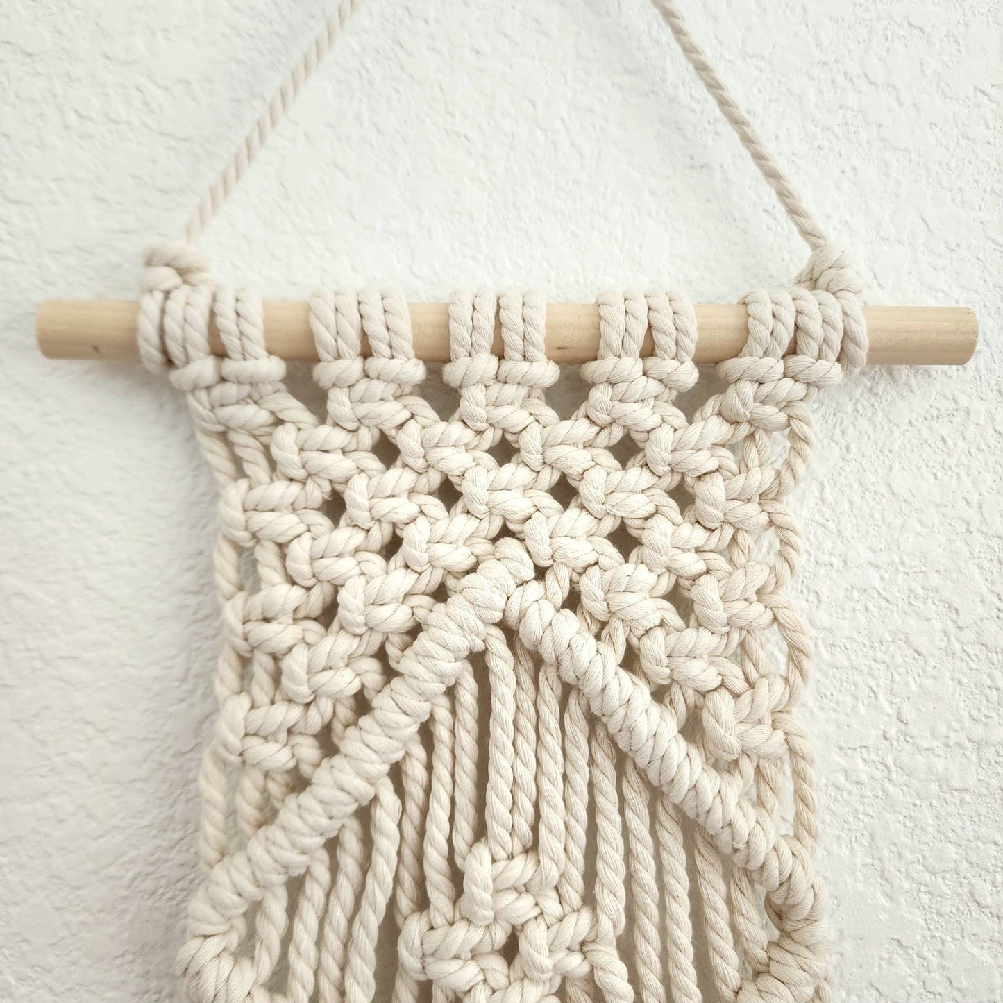 Macrame Wall Hanging with Diamond Pattern