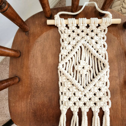 Macrame Wall Hanging with Diamond Pattern