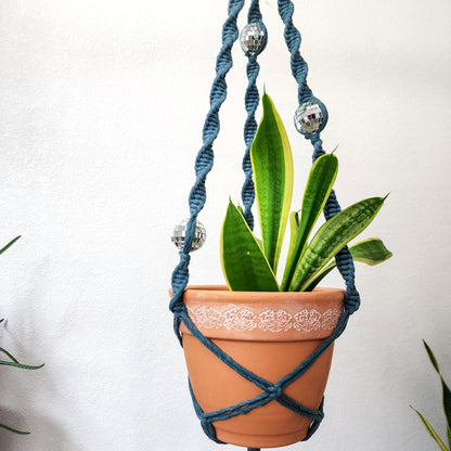 Handmade Macrame Disco Ball Plant Hanger