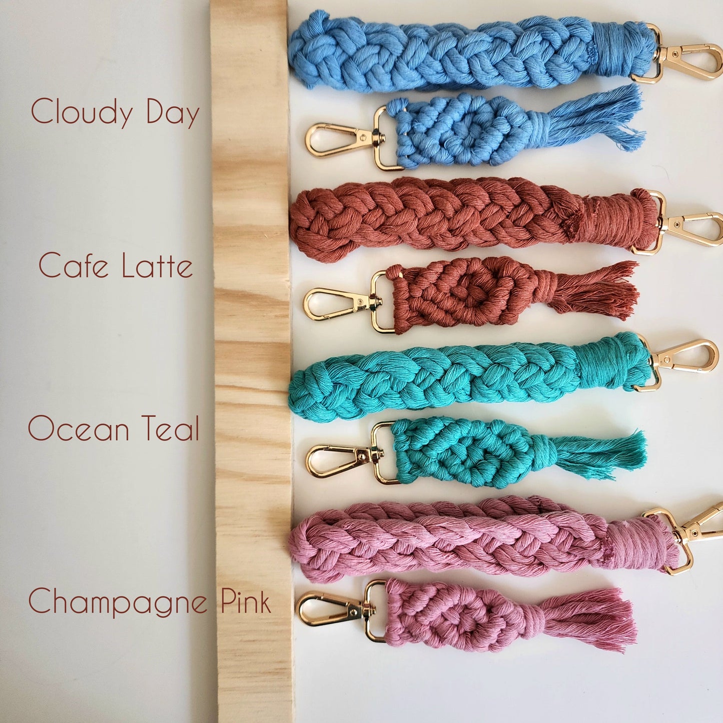 Handmade Macrame Cotton Keychain & Wristlet Set